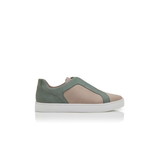 AGILIO Sneakers basse in pelle di vitello grigia e verde AGILIO Sneakers basse in pelle di vitello grigia e verde