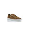 AGILIO Sneakers in pelle scamosciata marrone con cucitura a punto festone
