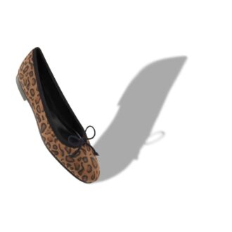 Ballerine in pelle scamosciata marrone con stampa animalier VERALLI Scarpe basse