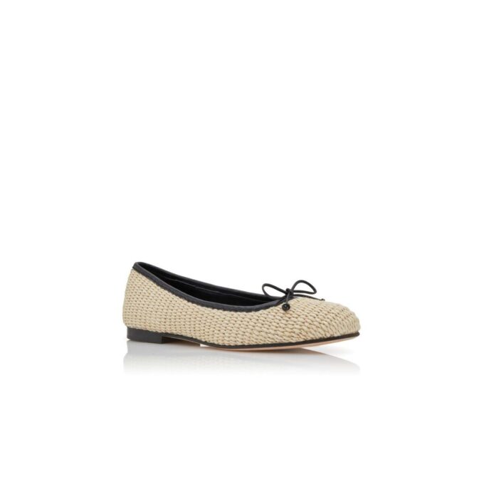 Ballerine VERALLI in rafia beige chiaro e nero Ballerine VERALLI in rafia beige chiaro e nero