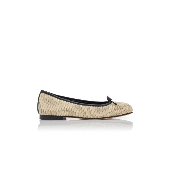 Ballerine VERALLI in rafia beige chiaro e nero Ballerine VERALLI in rafia beige chiaro e nero