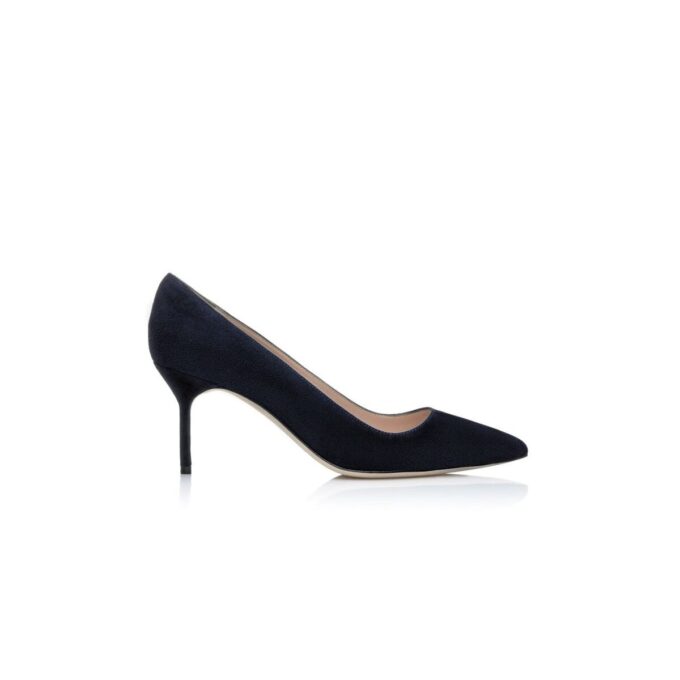 BB 70 Décolleté a punta in camoscio blu navy