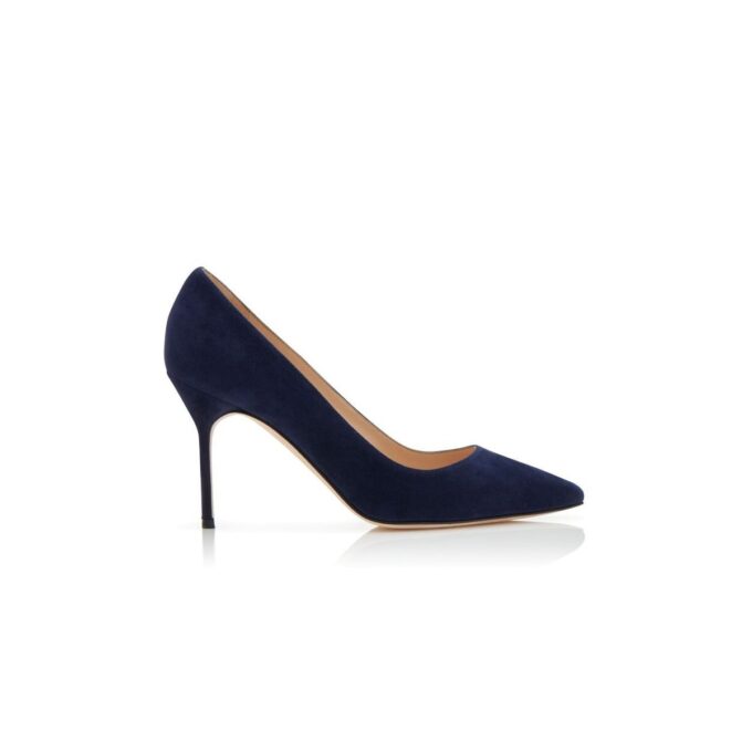 BB 90 Décolleté a punta in camoscio blu navy