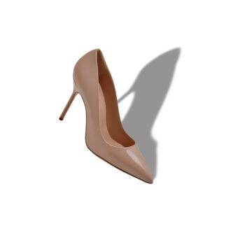 BB PATENT Décolleté a punta in vernice beige