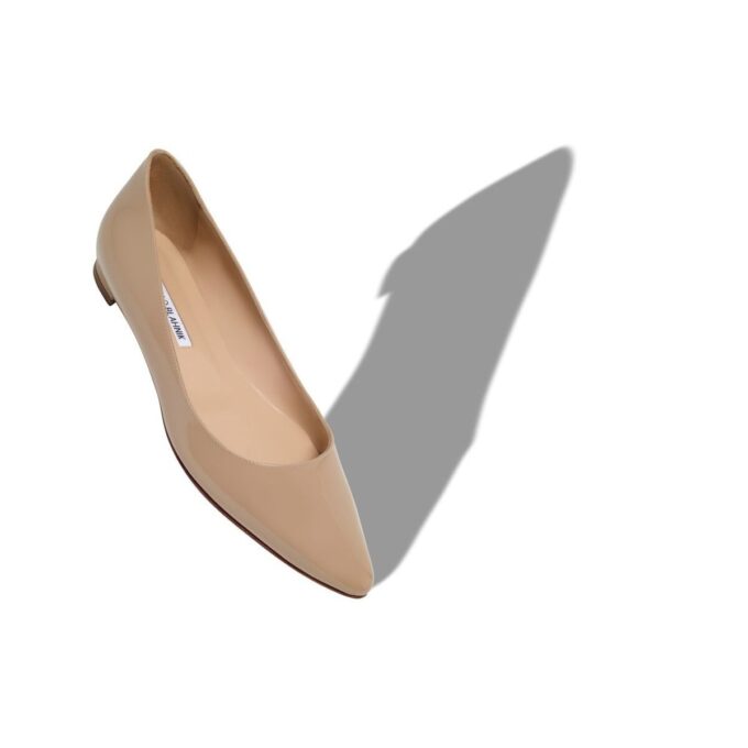 BBFLAT Décolleté piatte in vernice beige chiaro con punta affusolata BBFLAT Décolleté piatte in vernice beige chiaro con punta affusolata