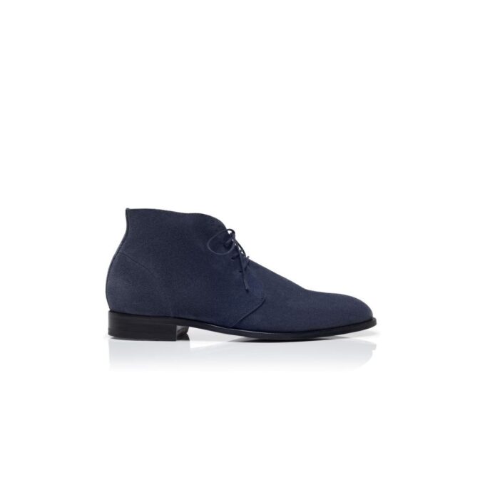 BERWICK Stivali desert in camoscio blu navy