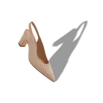 CALZASLI Décolleté con cinturino posteriore in pelle nappa beige chiaro