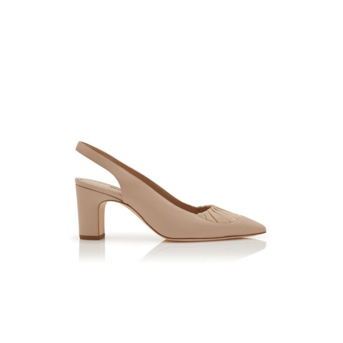 CALZASLI Décolleté con cinturino posteriore in pelle nappa beige chiaro