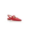 CAMPARIFLATSLI Décolleté basse con cinturino posteriore in pelle nappa rossa