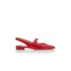 CAMPARIFLATSLI Décolleté basse con cinturino posteriore in pelle nappa rossa