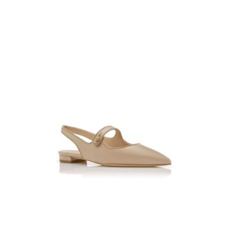 CAMPARIFLATSLI Décolleté piatte con cinturino posteriore in pelle nappa beige