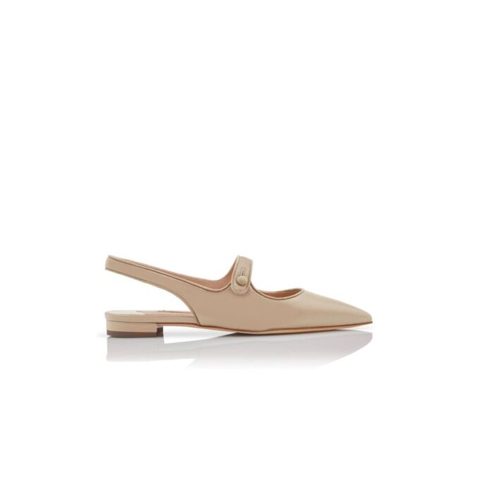CAMPARIFLATSLI Décolleté piatte con cinturino posteriore in pelle nappa beige