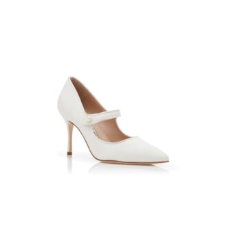 CAMPARIPEARL Décolleté Mary Jane in crêpe de chine bianco