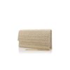 CAPRIPLA Pochette in rafia beige chiaro e crema