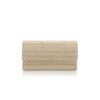 CAPRIPLA Pochette in rafia beige chiaro e crema