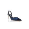 CAPSLI Décolleté con cinturino posteriore in lino blu navy