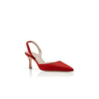 CAROLYNE 70 Décolleté con cinturino posteriore in pelle nappa rossa