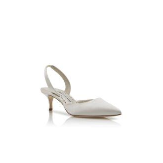 CAROLYNE BRIDE Décolleté con cinturino posteriore in raso bianco