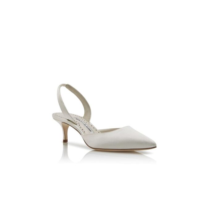 CAROLYNE BRIDE Décolleté con cinturino posteriore in raso bianco CAROLYNE BRIDE Décolleté con cinturino posteriore in raso bianco