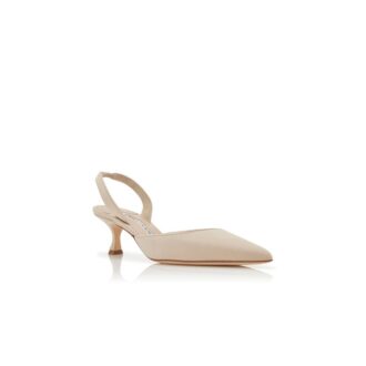 CAROLYNE Décolleté con cinturino posteriore in pelle scamosciata beige chiaro