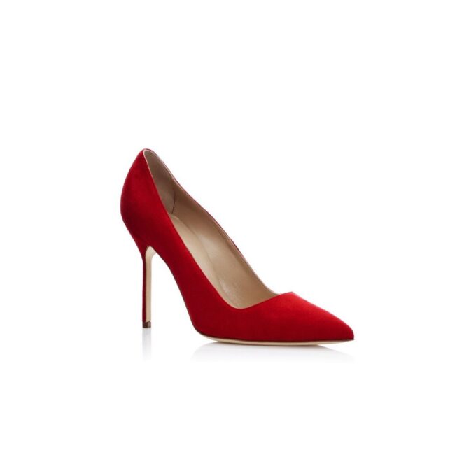 Décolleté a punta in camoscio rosso BB Décolleté a punta in camoscio rosso BB