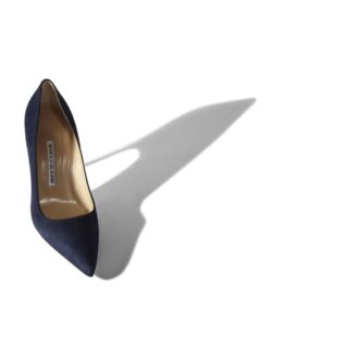 Décolleté a punta in pelle scamosciata blu navy