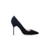 Décolleté a punta in pelle scamosciata blu navy Décolleté a punta in pelle scamosciata blu navy