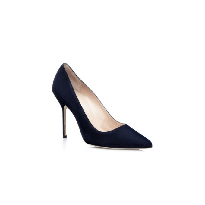 Décolleté a punta in pelle scamosciata blu navy Décolleté a punta in pelle scamosciata blu navy
