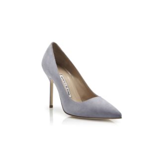 Décolleté a punta in pelle scamosciata grigio chiaro BB Décolleté a punta in pelle scamosciata grigio chiaro BB