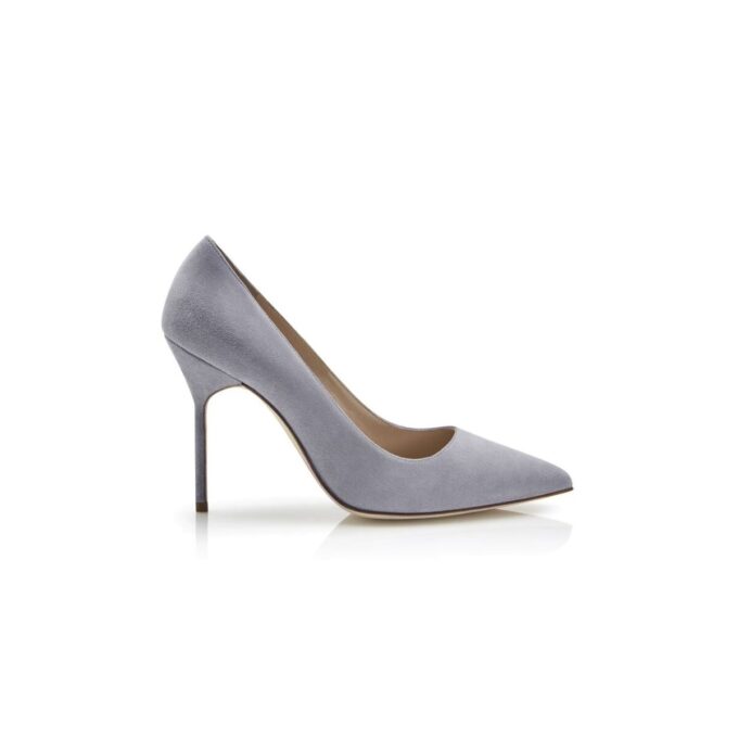 Décolleté a punta in pelle scamosciata grigio chiaro BB Décolleté a punta in pelle scamosciata grigio chiaro BB