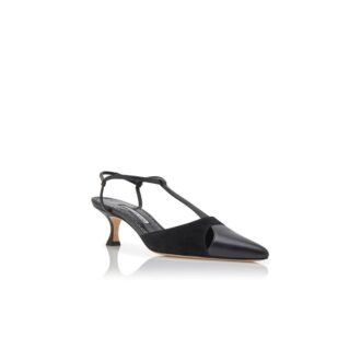 Décolleté con cinturino a T in pelle nappa nera TURGIMOD