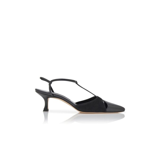 Décolleté con cinturino a T in pelle nappa nera TURGIMOD Décolleté con cinturino a T in pelle nappa nera TURGIMOD