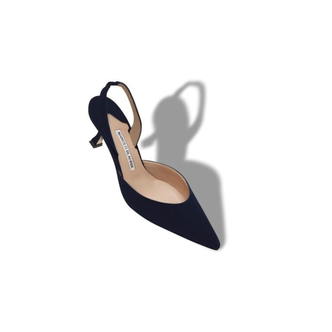 Décolleté con cinturino posteriore in camoscio blu navy CAROLYNE Décolleté con cinturino posteriore in camoscio blu navy CAROLYNE
