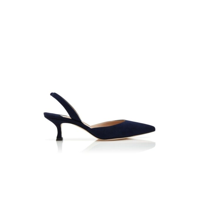 Décolleté con cinturino posteriore in camoscio blu navy CAROLYNE Décolleté con cinturino posteriore in camoscio blu navy CAROLYNE