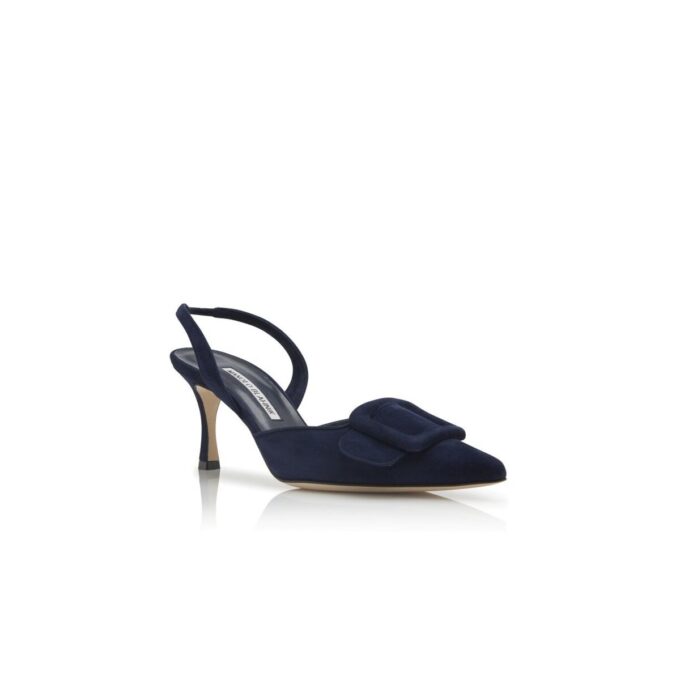 Décolleté con cinturino posteriore in camoscio blu navy MAYSLI Décolleté con cinturino posteriore in camoscio blu navy MAYSLI