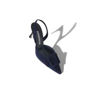 Décolleté con cinturino posteriore in camoscio blu navy MAYSLI