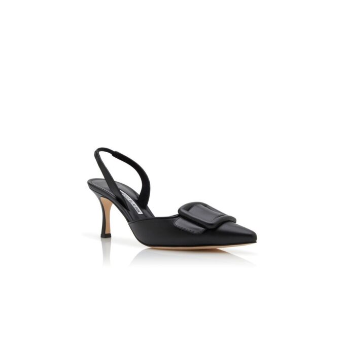 Décolleté con cinturino posteriore in pelle nappa nera MAYSLI Décolleté con cinturino posteriore in pelle nappa nera MAYSLI
