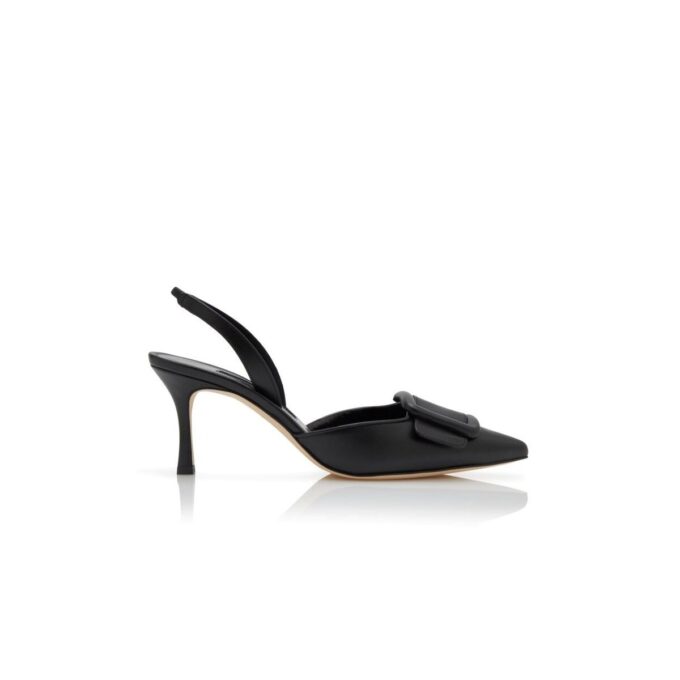 Décolleté con cinturino posteriore in pelle nappa nera MAYSLI Décolleté con cinturino posteriore in pelle nappa nera MAYSLI
