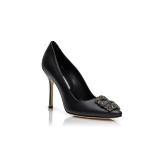 Décolleté Hangisi in pelle di vitello nera con fibbia gioiello Décolleté Hangisi in pelle di vitello nera con fibbia gioiello