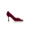 Décolleté REVA in velluto rosso scuro con decorazioni Décolleté REVA in velluto rosso scuro con decorazioni