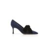 Décolleté SERBA in camoscio blu navy con fiocco in velluto Décolleté SERBA in camoscio blu navy con fiocco in velluto
