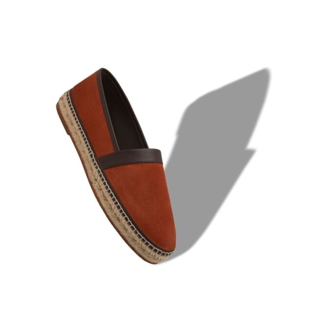 Espadrillas in pelle scamosciata di vitello arancione NERANO