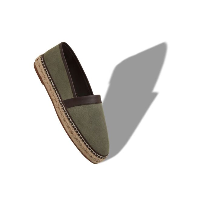 Espadrillas in pelle scamosciata di vitello verde scuro NERANO Espadrillas in pelle scamosciata di vitello verde scuro NERANO