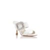 GABLE JEWEL Sabot con fibbia gioiello in crêpe de chine bianco GABLE JEWEL Sabot con fibbia gioiello in crêpe de chine bianco