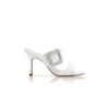 GABLE JEWEL Sabot con fibbia gioiello in crêpe de chine bianco GABLE JEWEL Sabot con fibbia gioiello in crêpe de chine bianco