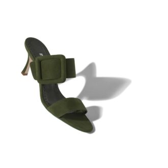 Gable Sabot in pelle scamosciata verde kaki scuro