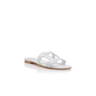 GRELLANUFLAT Sandali bassi in nappa bianca