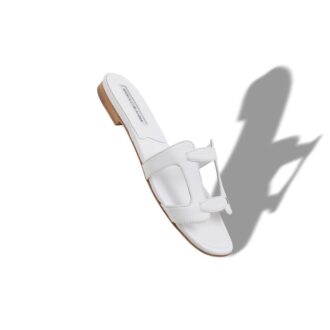 GRELLANUFLAT Sandali bassi in nappa bianca