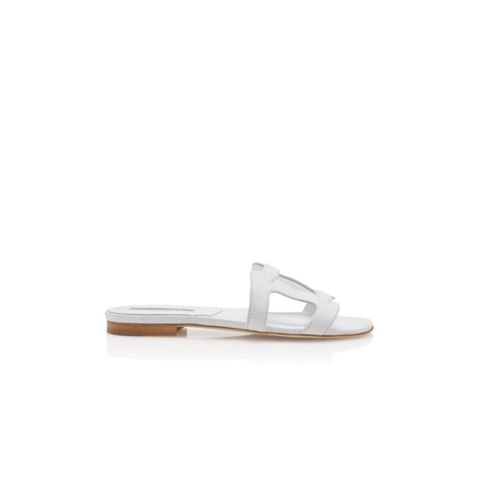 GRELLANUFLAT Sandali bassi in nappa bianca
