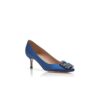 Hangisi 50 Décolleté blu in raso con fibbia gioiello Hangisi 50 Décolleté blu in raso con fibbia gioiello